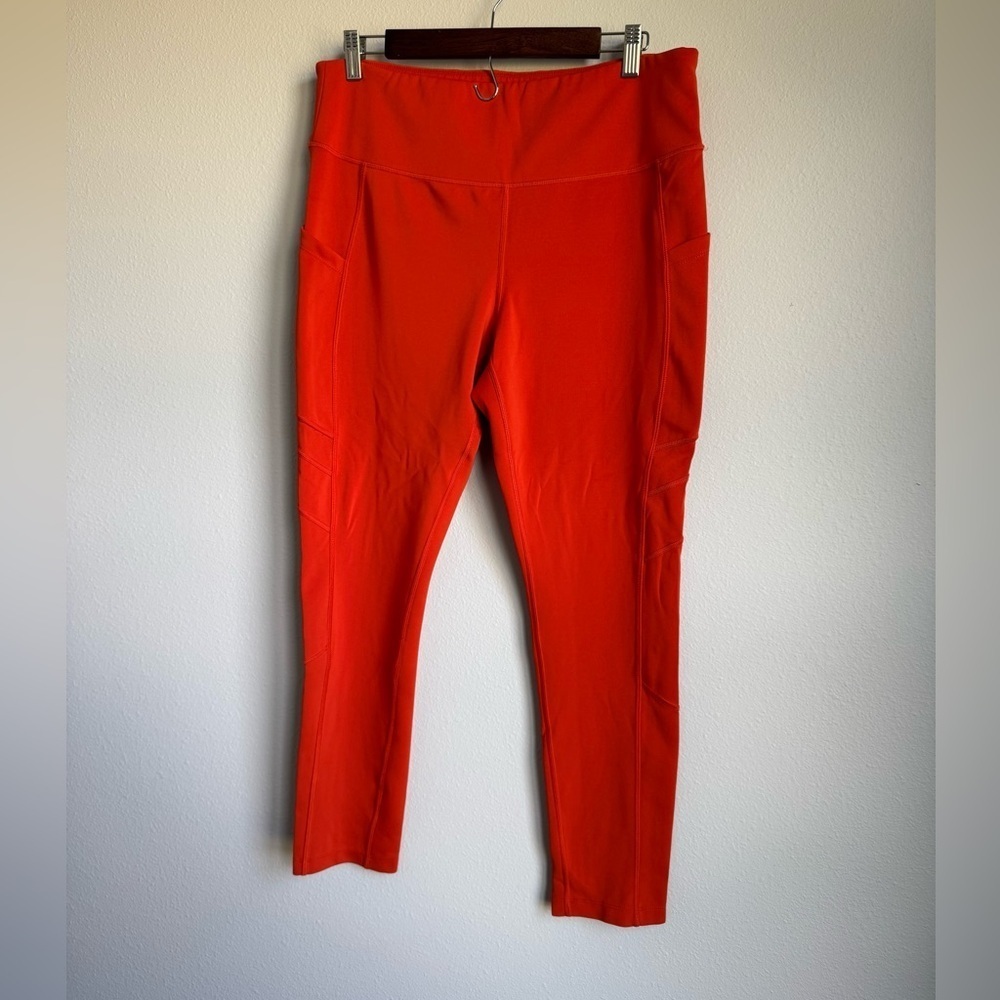 New Balance Women's Bright Orange Activewear Gym Pockets Leggings Plus Size XL